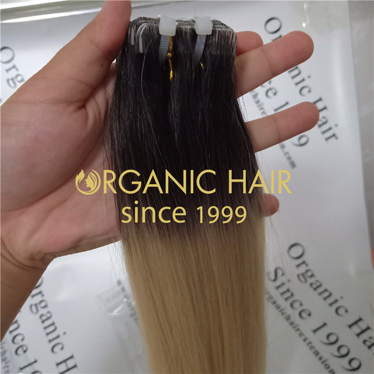 T1/60 color,double drawn,real remy human tape in hair extensionA20